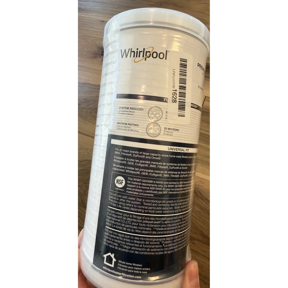 Whirlpool WHKF-GD25BB Whole Home Water Filter 25 Micron Sediment Cartridge